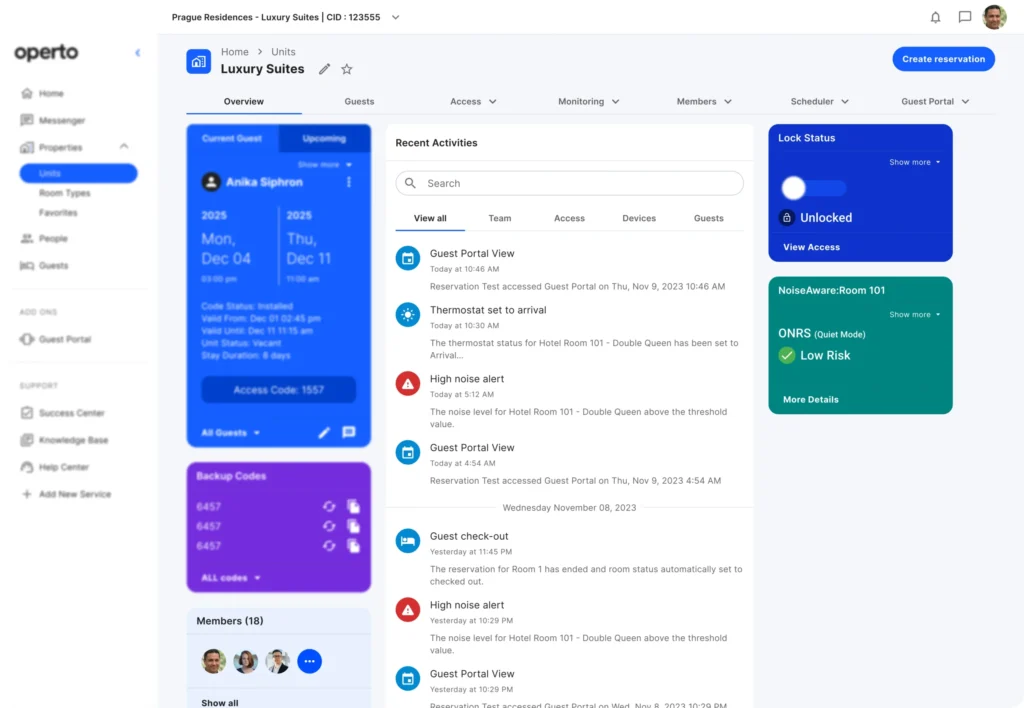 Operto Connect dashboard screenshot
